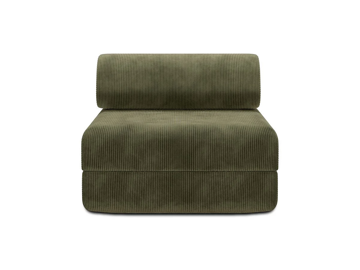 Fauteuil modulable et convertible - Velours côtelé - Vert