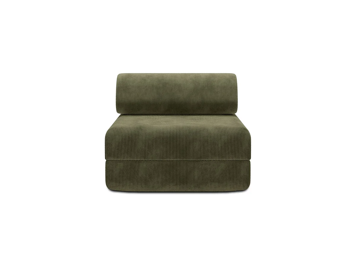 Groene corduroy fauteuil, geschikt om mee te ontspannen