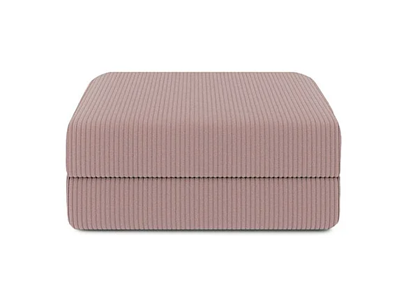Pouf modulable et convertible - Velours côtelé - Rose pâle