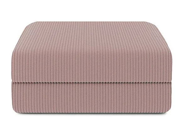 Pouf modulable et convertible - Velours côtelé - Rose pâle
