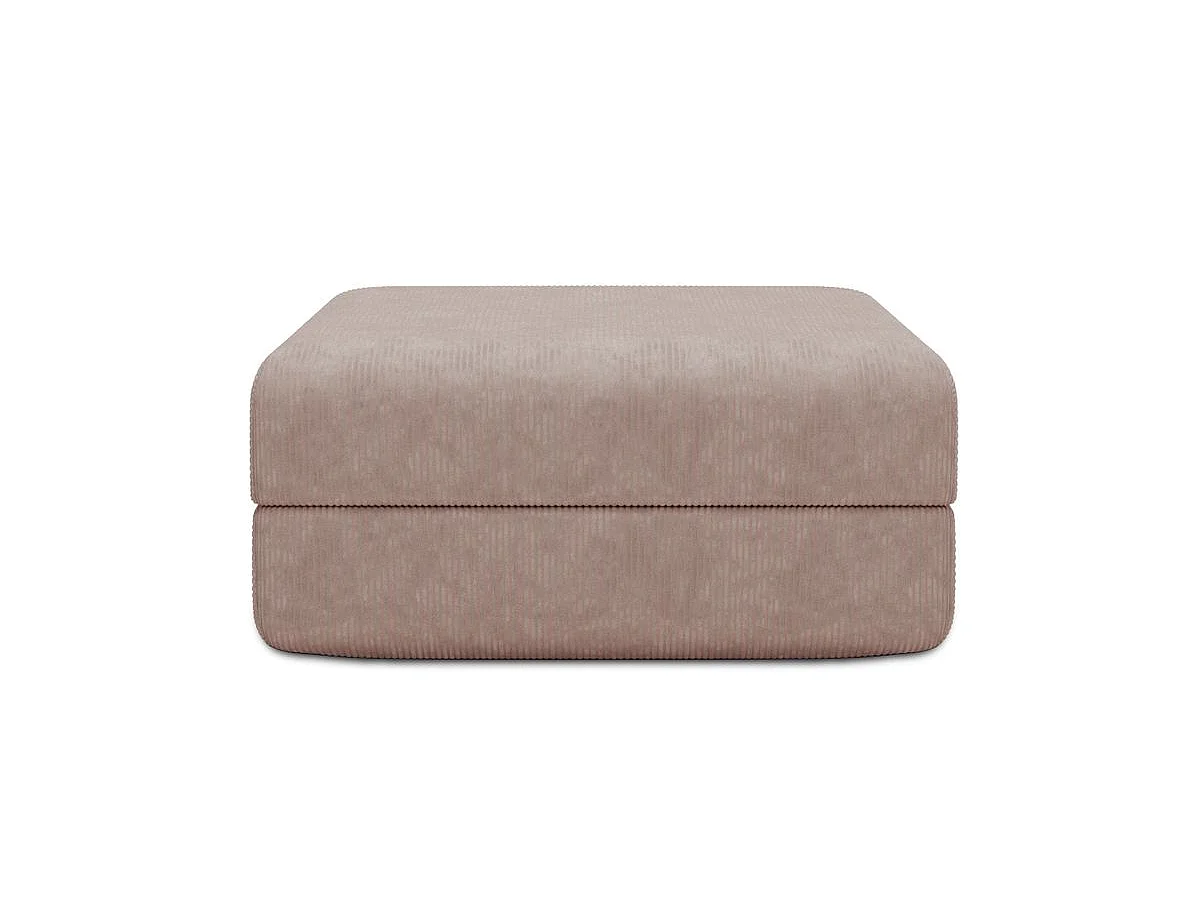 Pouf modulable et convertible - Velours côtelé - Rose pâle