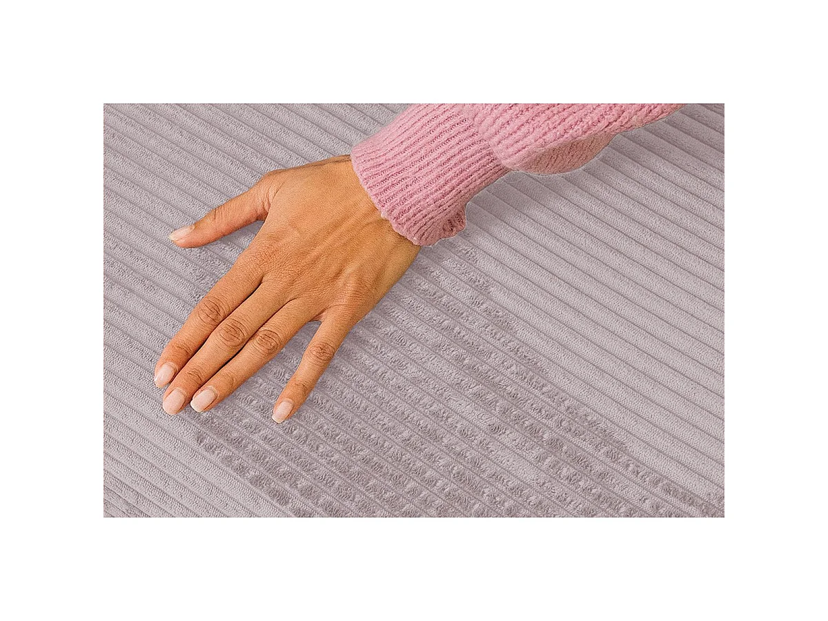 Pouf modulable et convertible - Velours côtelé - Rose pâle
