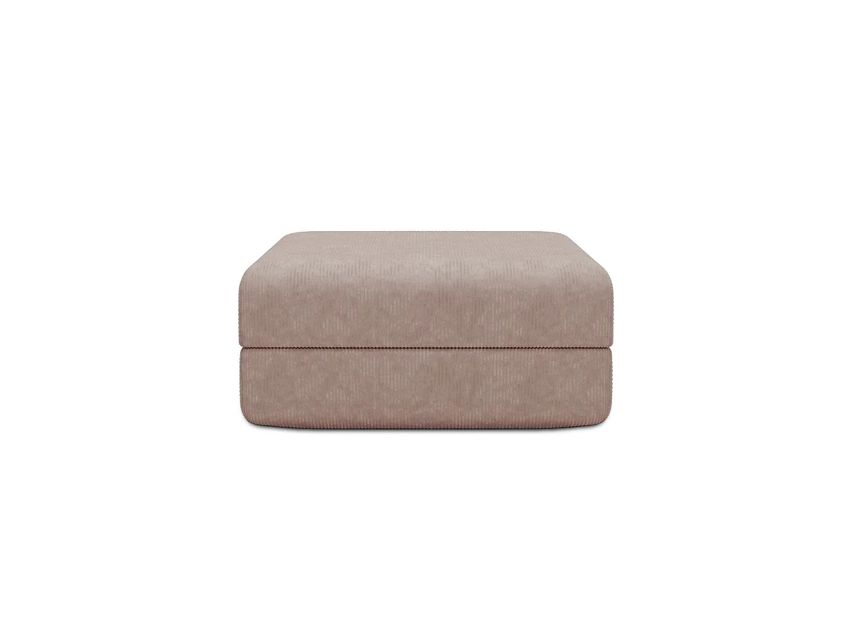 Pouf modulable et convertible - Velours côtelé - Rose pâle