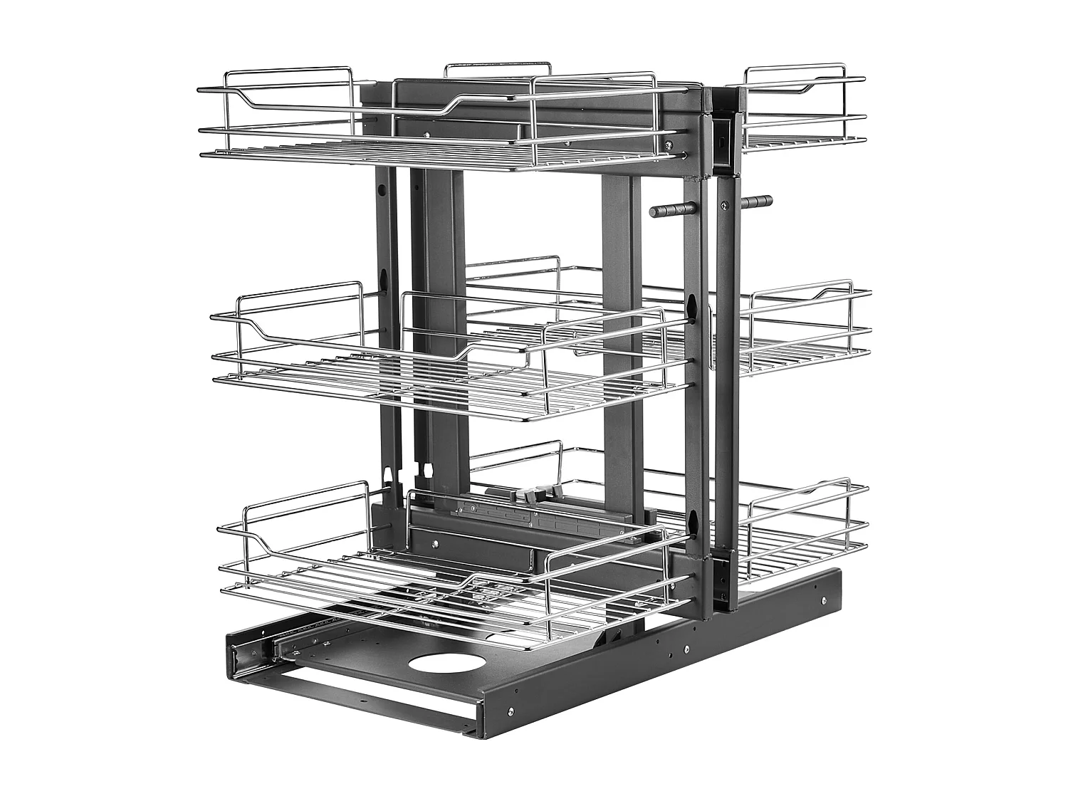 Organizador de Esquina SucceBuy, Deslizante de 3 Niveles en Cromado para Armario de Cocina
