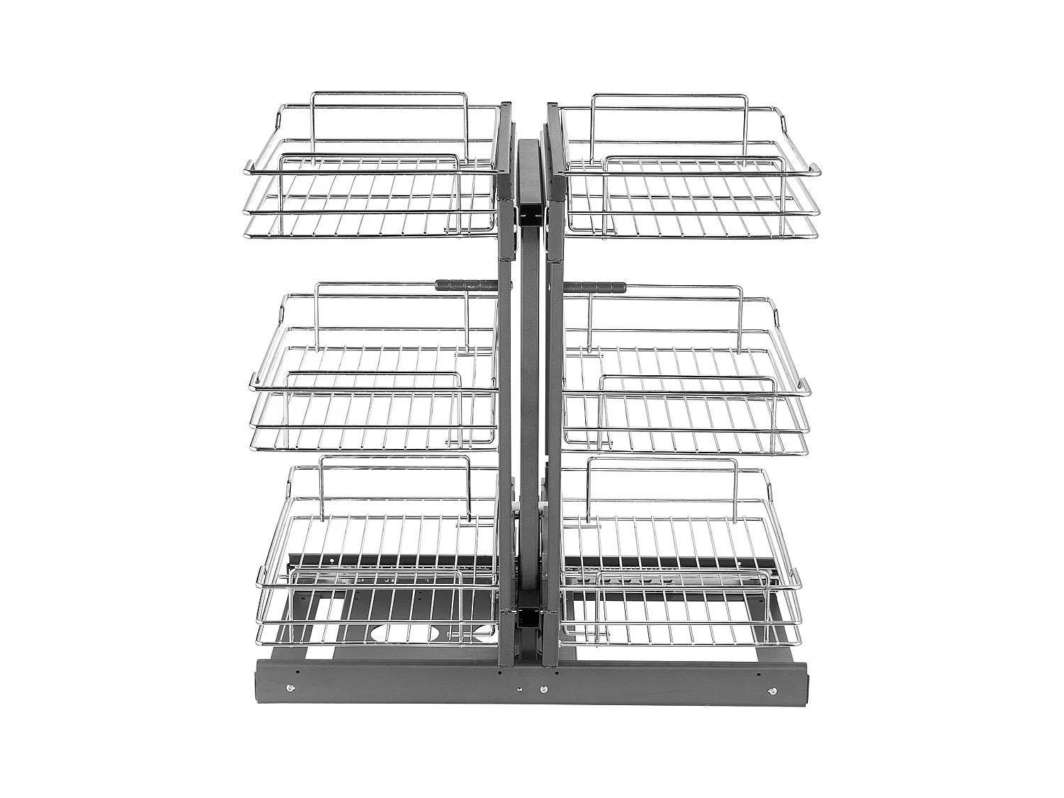 Eckorganisator SucceBuy,60,5 x 45,5 x 63 cm, 3-ebener Schiebemechanismus in Chrom für Küchenschrank