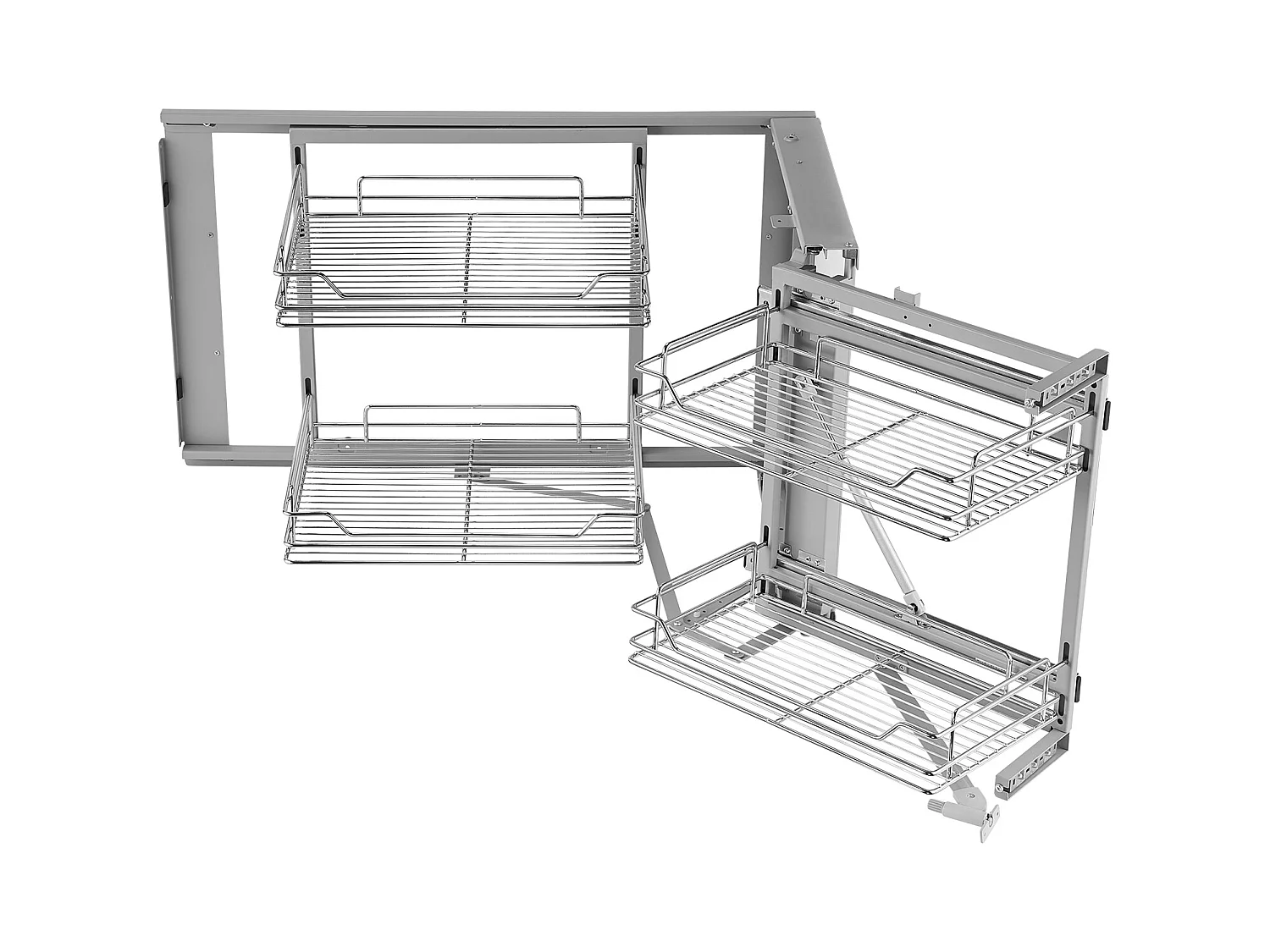 Organisateur d'Armoires de Cuisine SucceBuy,  Organisateur d'Angle Mort Coulissant, en Acier Galvanisé