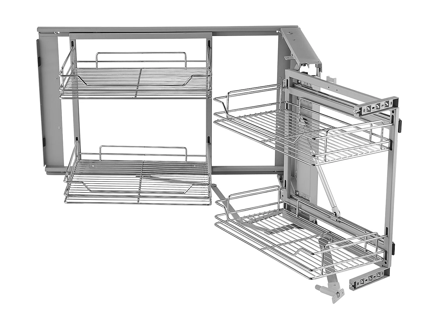 Organisateur d'Armoires de Cuisine SucceBuy,  Organisateur d'Angle Mort Coulissant, en Acier Galvanisé