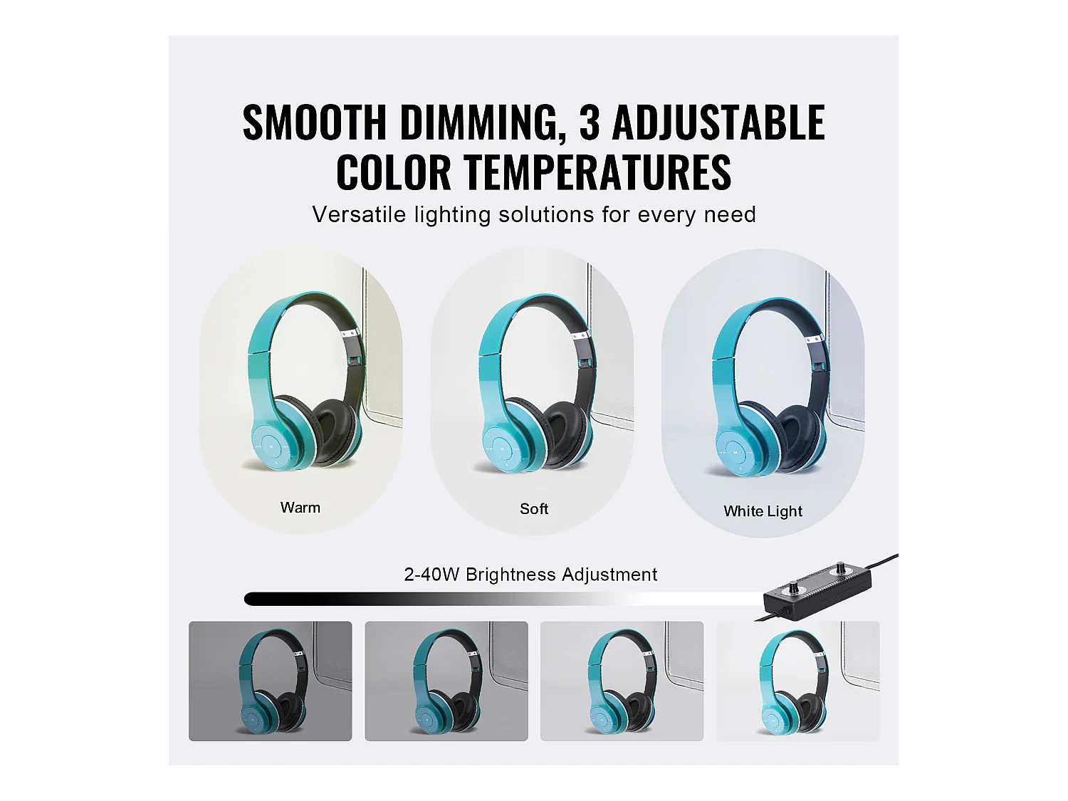 Boîte à Lumière Studio Photo SucceBuy, 50,5x49,5 cm, Températures Réglables de 3000 à 5600 K