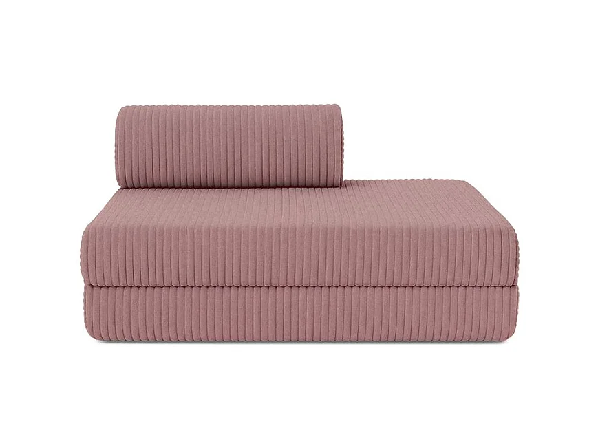Canapé d'angle modulable et convertible 5 places - Velours côtelé XL - Rose