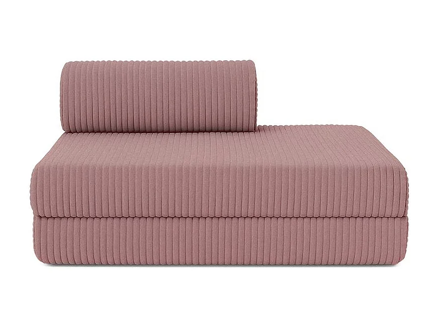 Canapé droit modulable et convertible 5 places - Velours côtelé XL - Rose