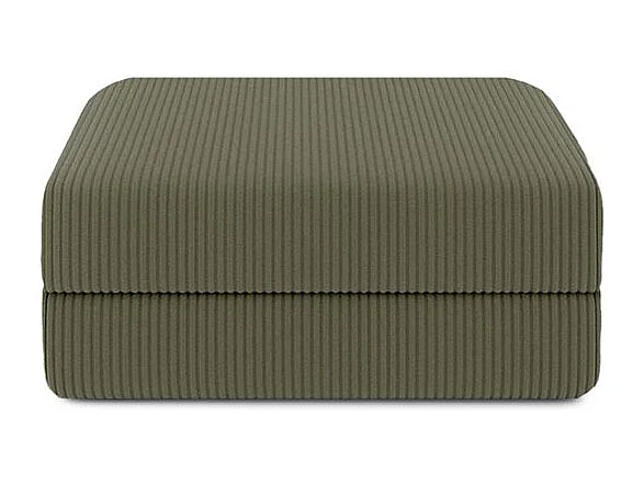 Canapé droit modulable et convertible 6 places - Velours côtelé - Vert