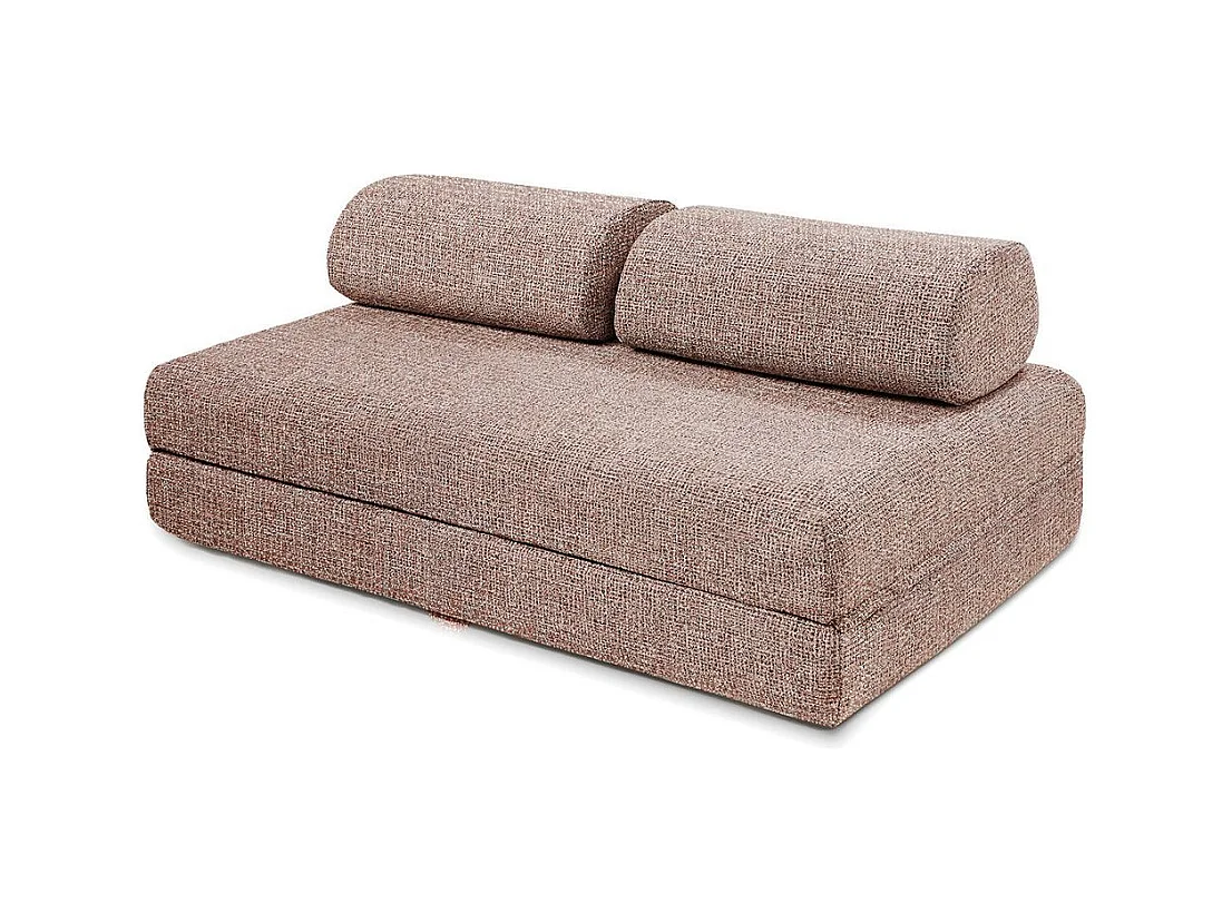 Canapé droit modulable et convertible 3 places - Tissu tweed - Rouge