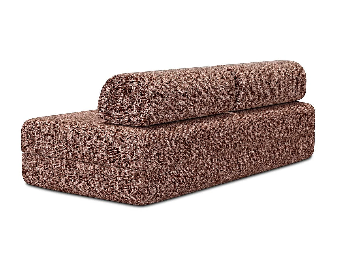 Canapé droit modulable et convertible 3 places - Tissu tweed - Rouge