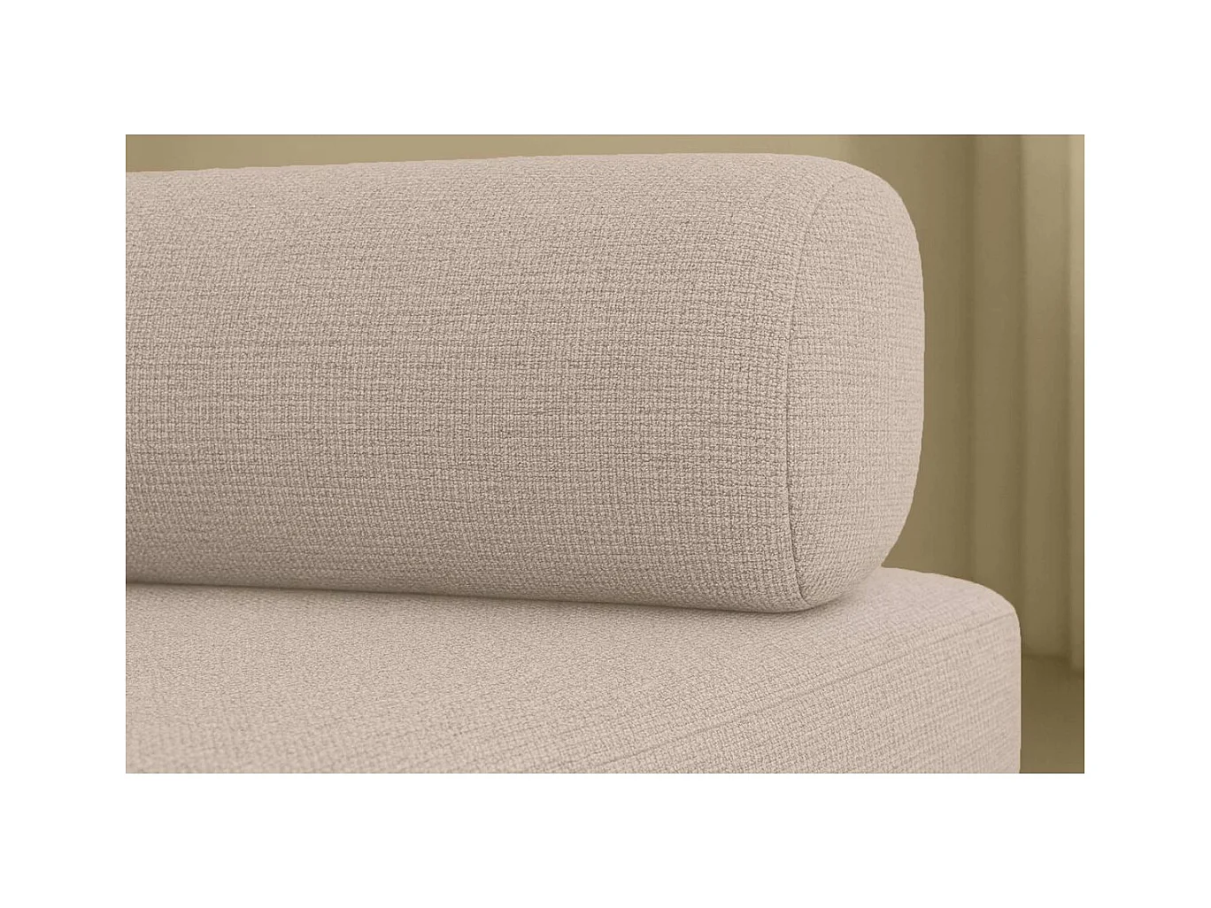 Canapé droit modulable et convertible 2 places - Tissu lisse - Beige