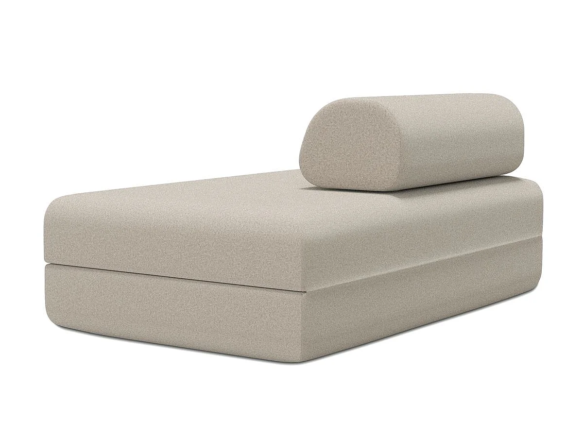 Canapé droit modulable et convertible 2 places - Tissu lisse - Beige