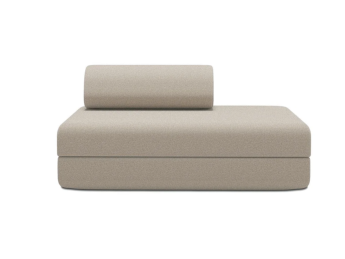Canapé droit modulable et convertible 2 places - Tissu lisse - Beige