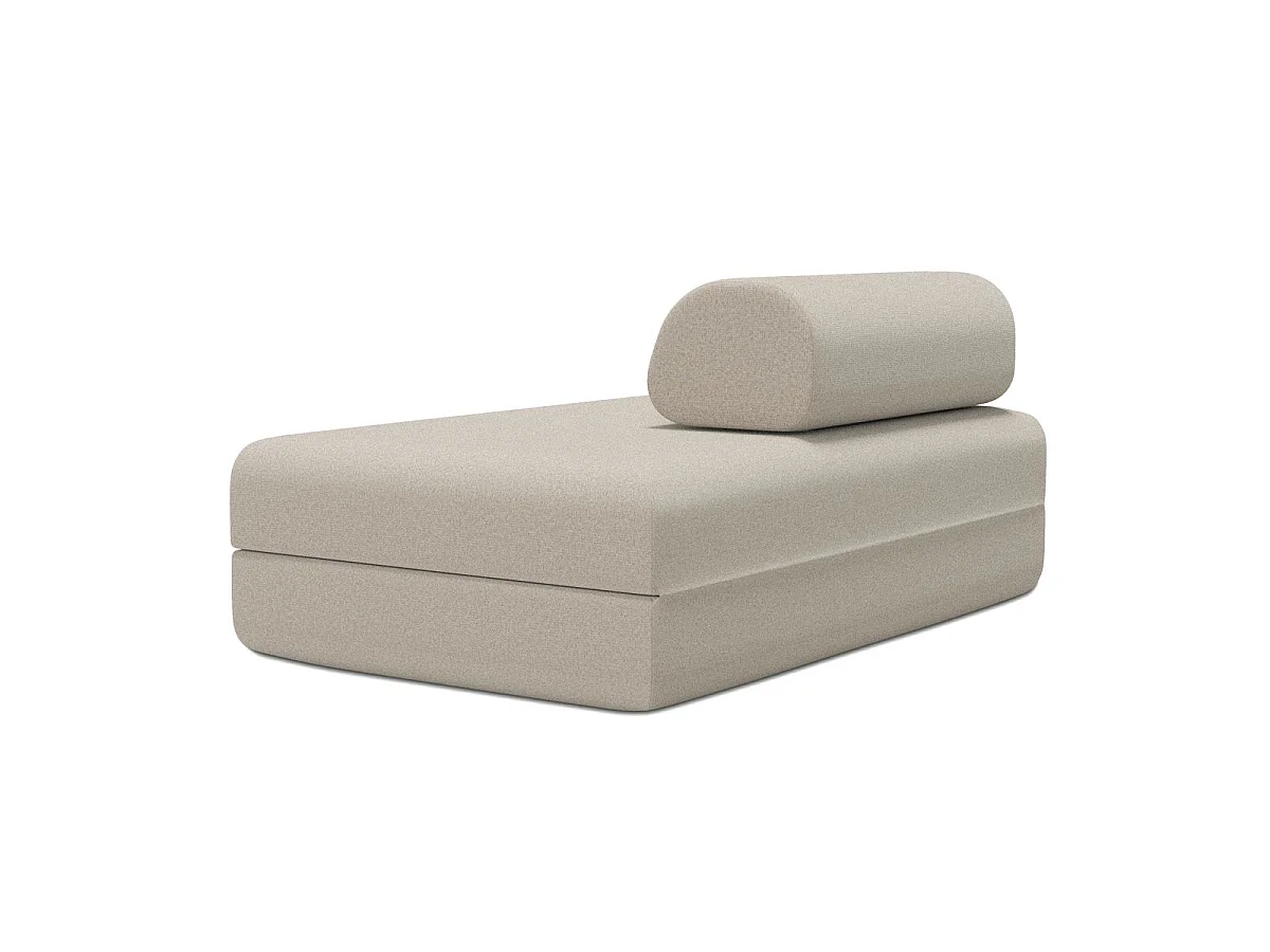 Canapé droit modulable et convertible 2 places - Tissu lisse - Beige