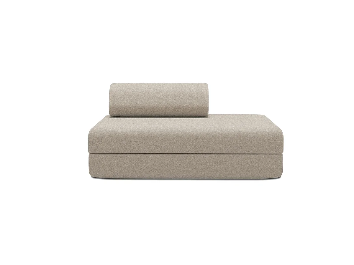 Canapé droit modulable et convertible 2 places - Tissu lisse - Beige