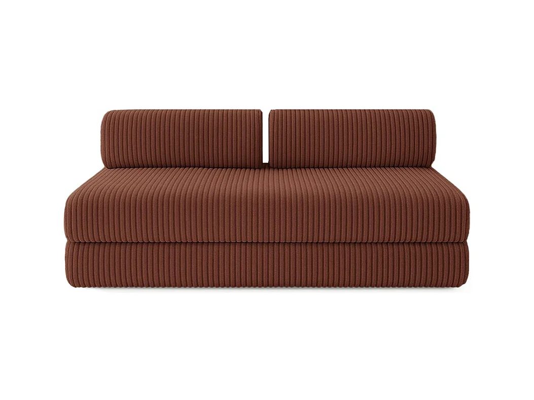 Canapé droit modulable et convertible 5 places - Velours côtelé XL - Terracotta