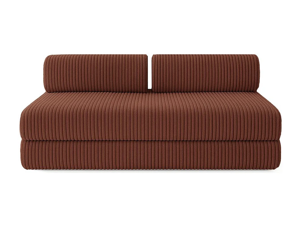 Canapé droit modulable et convertible 5 places - Velours côtelé XL - Terracotta