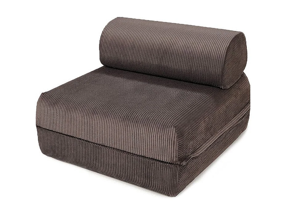 Canapé droit modulable et convertible 3 places - Velours côtelé - Marron