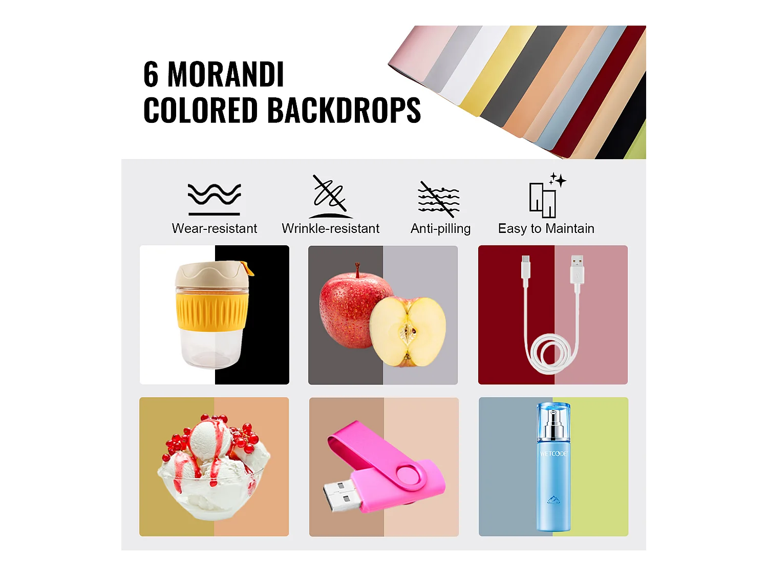 Boîte à Lumière Studio Photo SucceBuy, 41x40x39 cm, 3000 - 5600 K, 6 Toiles de Fond