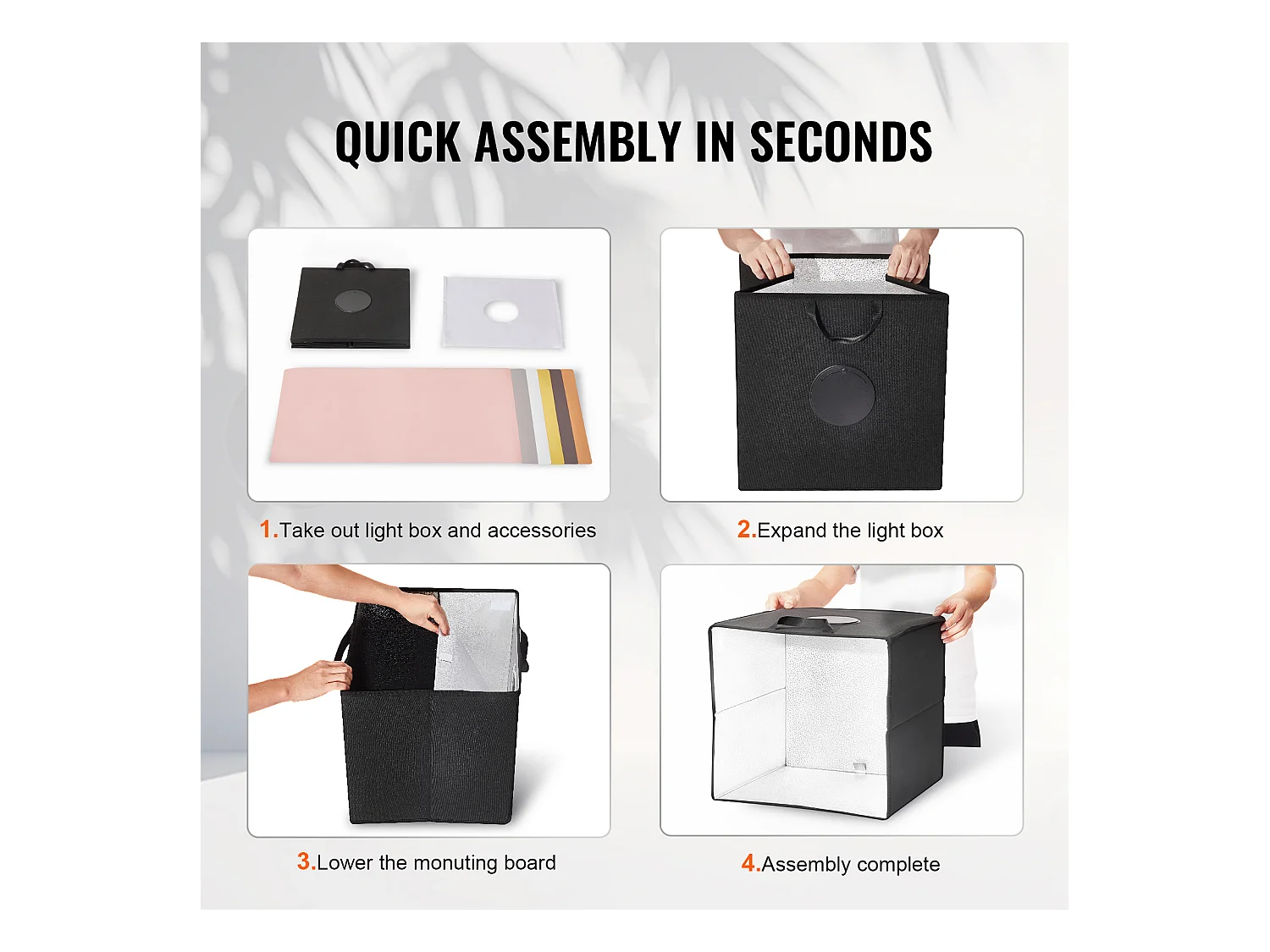 Boîte à Lumière Studio Photo SucceBuy, 41x40x39 cm, 3000 - 5600 K, 6 Toiles de Fond