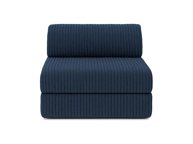 Canapé d'angle modulable et convertible 6 places - Velours côtelé XL - Bleu