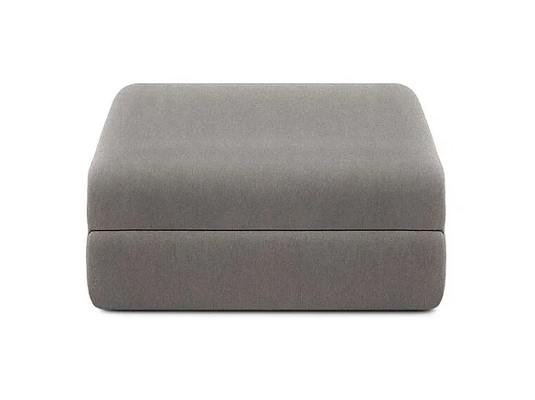 Canapé d'angle modulable et convertible 6 places - Tissu lisse - Gris