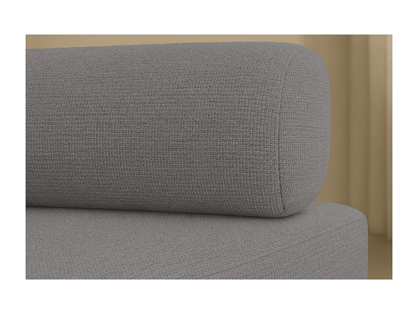 Canapé d'angle modulable et convertible 6 places - Tissu lisse - Gris