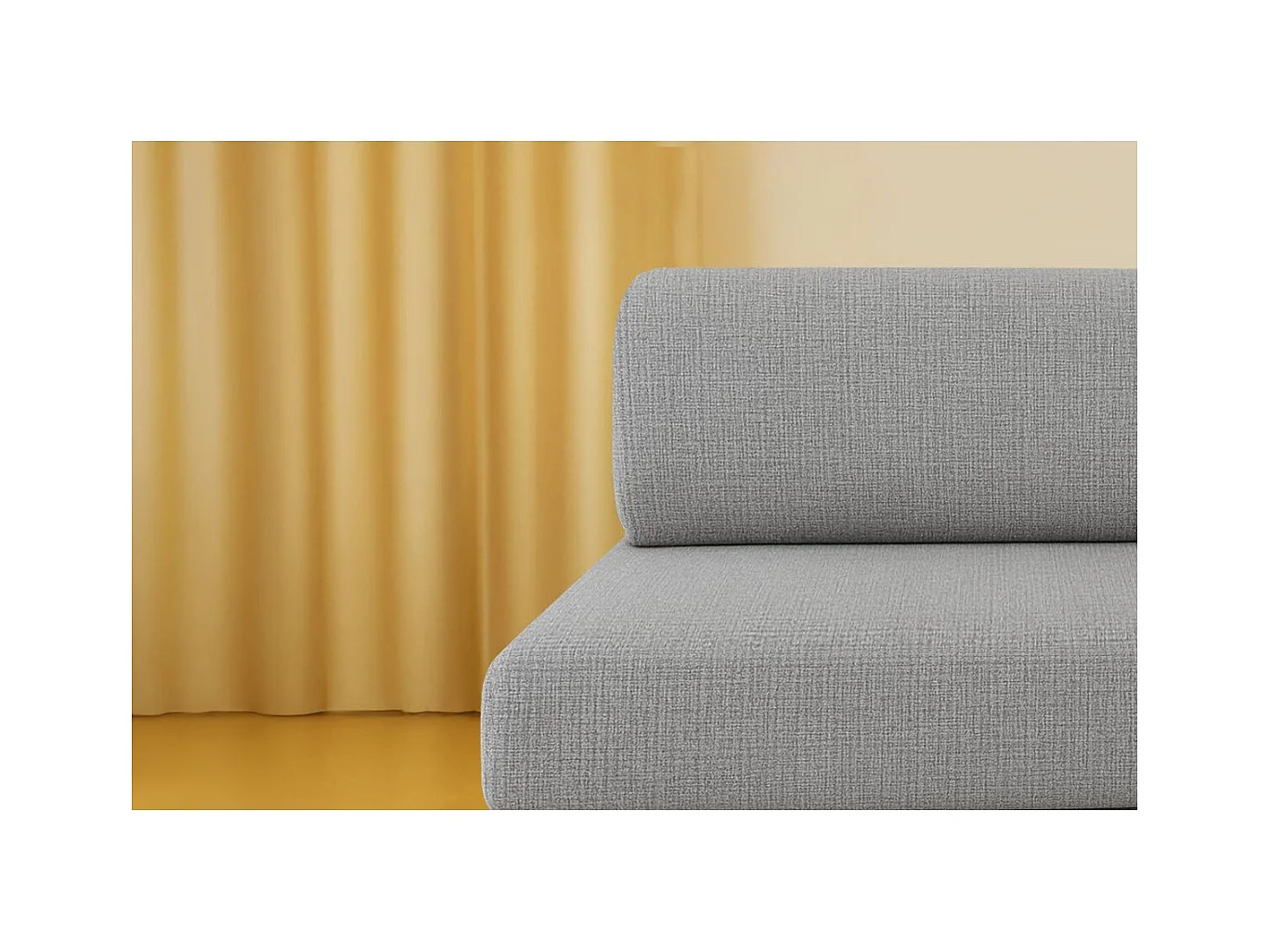 Canapé droit modulable et convertible 3 places - Tissu tweed - Gris