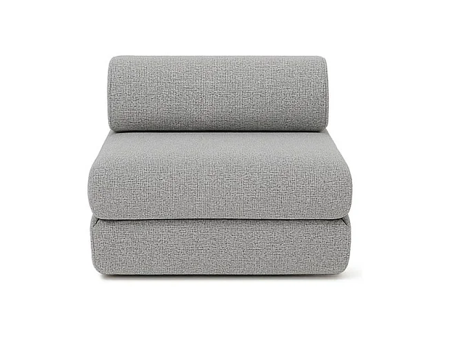 Canapé droit modulable et convertible 3 places - Tissu tweed - Gris