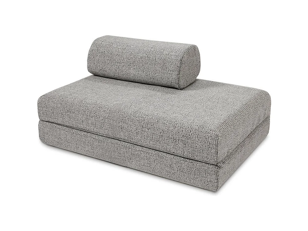 Canapé droit modulable et convertible 3 places - Tissu tweed - Gris