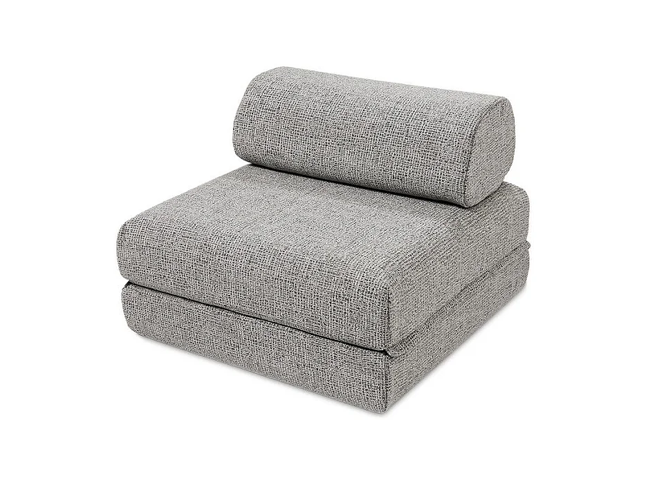 Canapé droit modulable et convertible 3 places - Tissu tweed - Gris