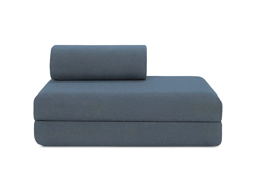 Canapé droit modulable et convertible 5 places - Tissu lisse - Bleu