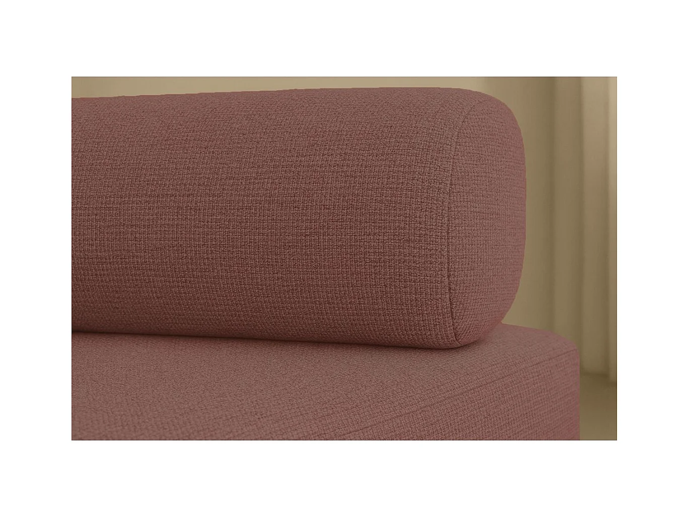 Canapé droit modulable et convertible 5 places - Tissu lisse - Terracotta