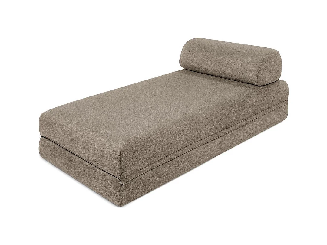 Canapé d'angle modulable et convertible 5 places - Tissu lisse - Taupe