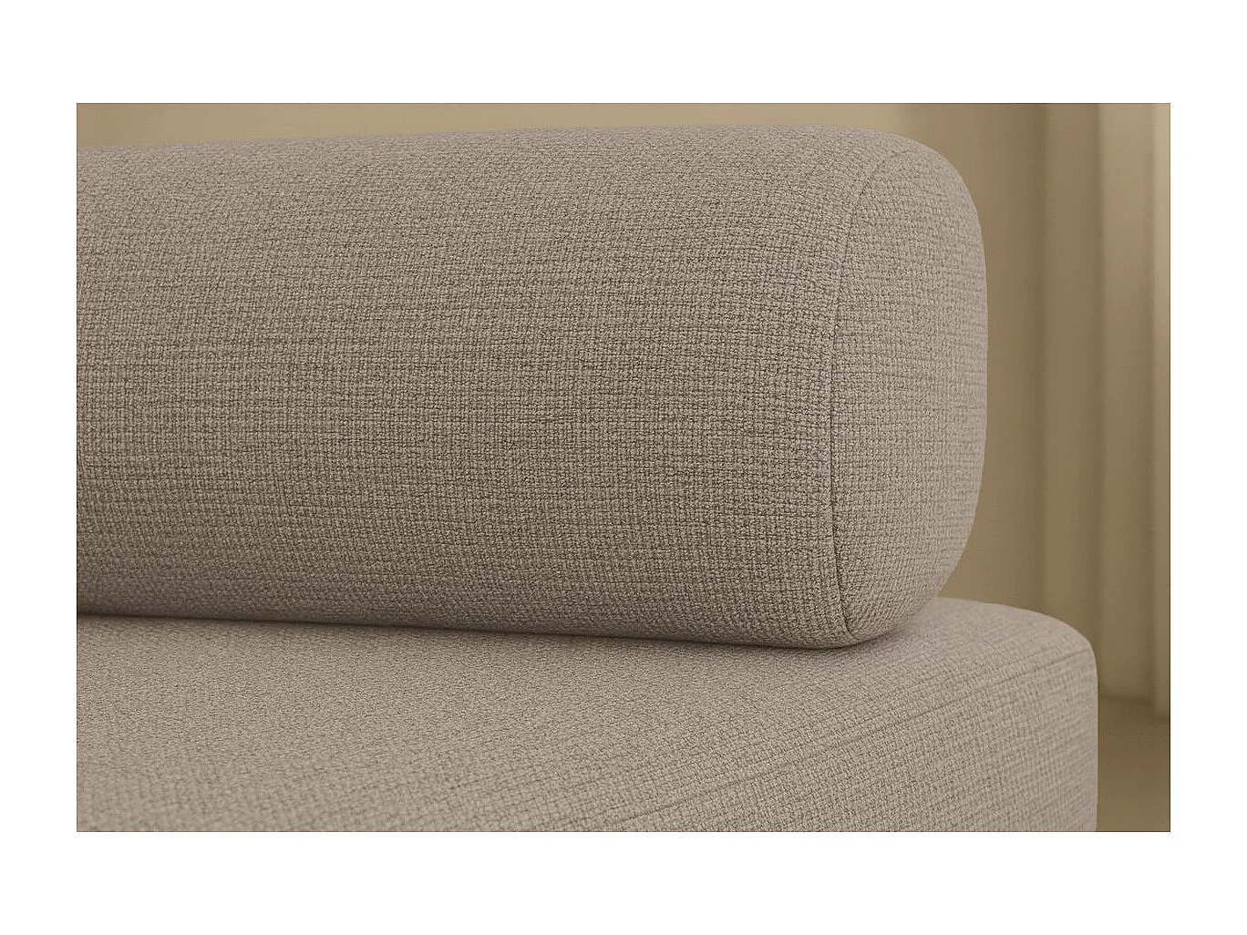 Canapé d'angle modulable et convertible 5 places - Tissu lisse - Taupe