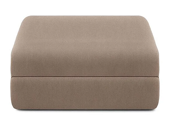 Canapé d'angle modulable et convertible 6 places - Tissu lisse - Marron