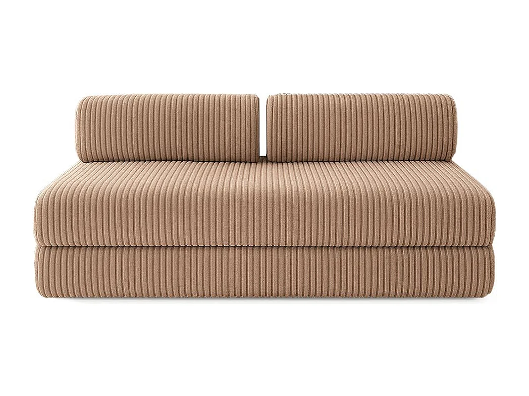 Canapé d'angle modulable et convertible 6 places - Velours côtelé XL - Marron