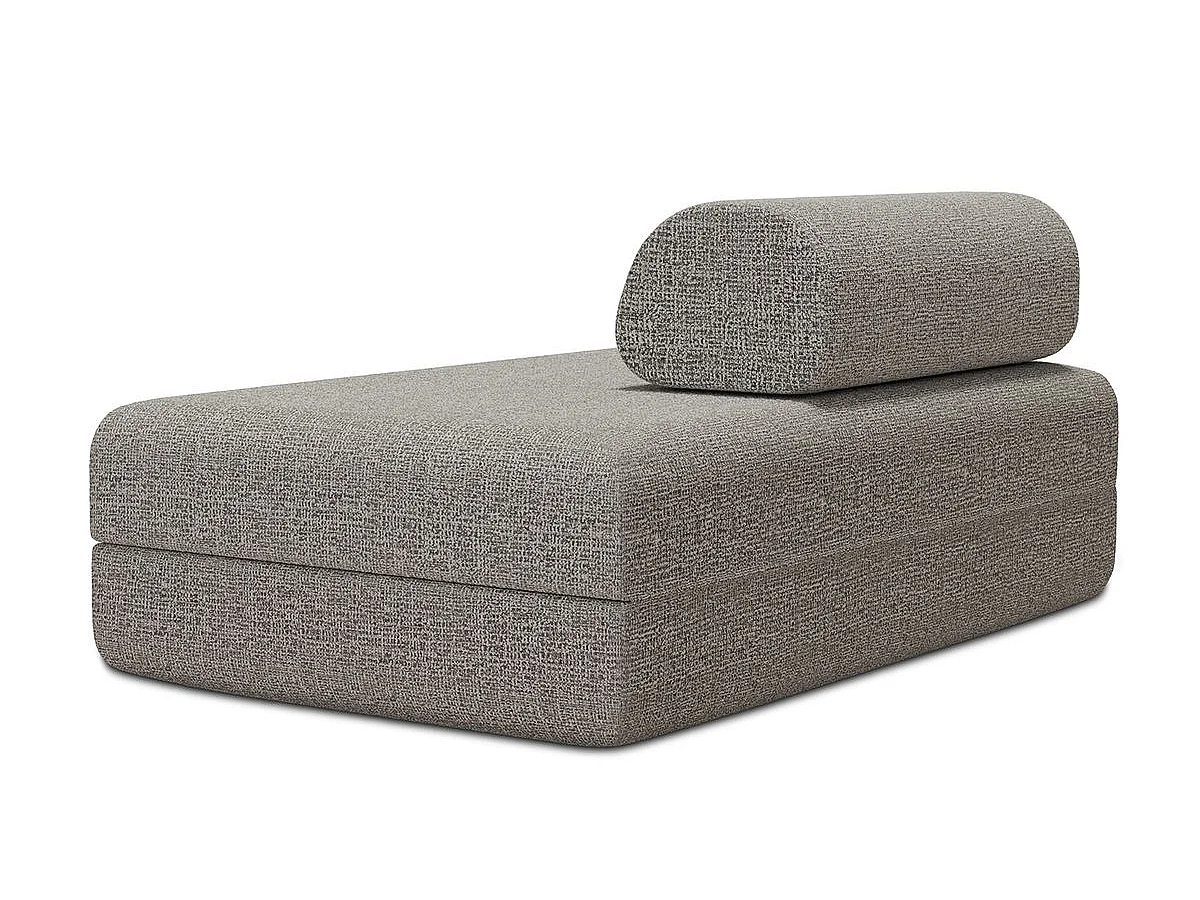 Canapé droit modulable et convertible 2 places - Tissu tweed - Gris