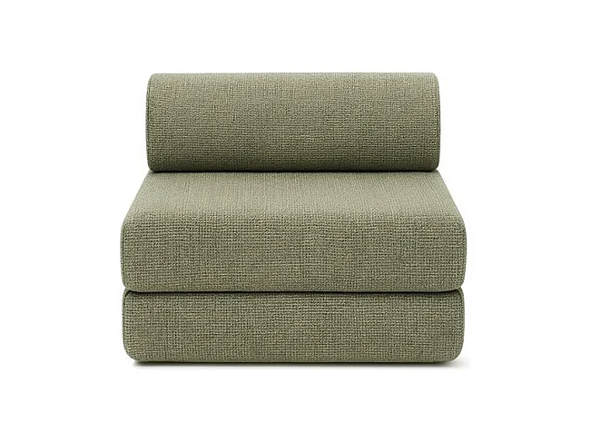 Canapé droit modulable et convertible 3 places - Tissu tweed - Vert