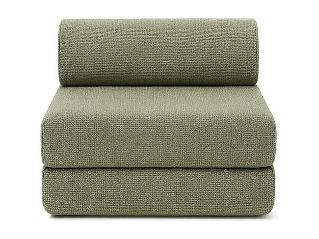 Canapé droit modulable et convertible 3 places - Tissu tweed - Vert