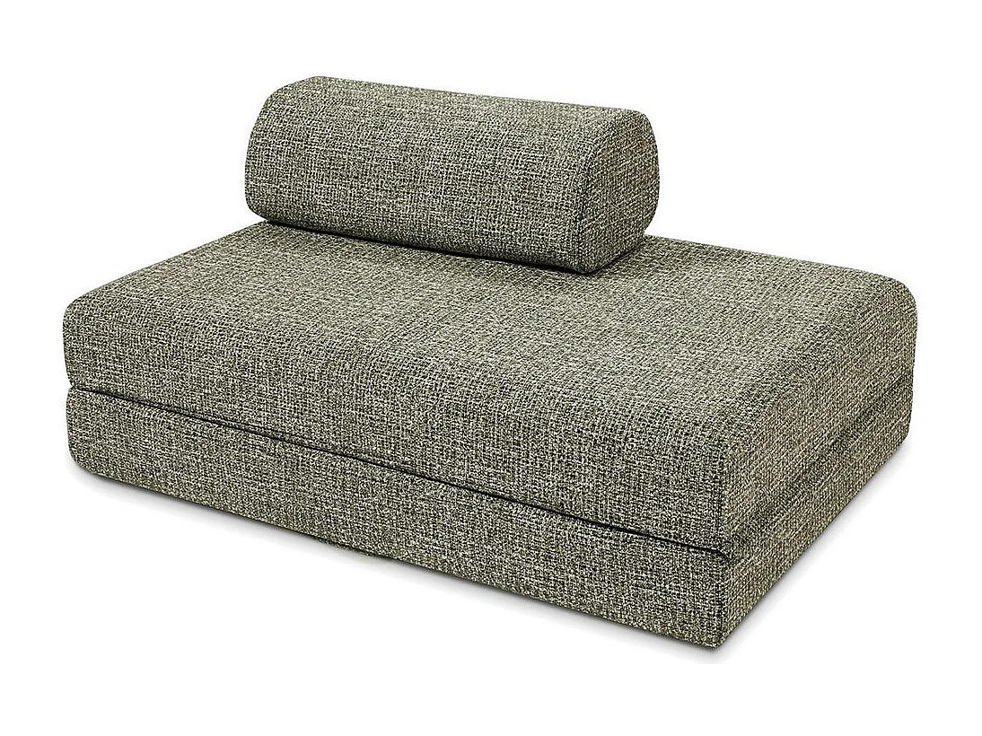 Canapé droit modulable et convertible 3 places - Tissu tweed - Vert