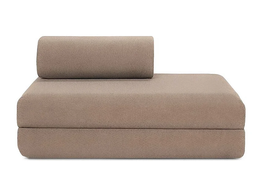 Canapé droit modulable et convertible 2 places - Tissu lisse - Marron