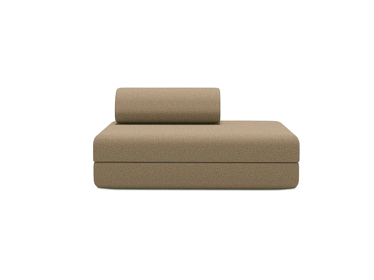 Canapé droit modulable et convertible 2 places - Tissu lisse - Marron