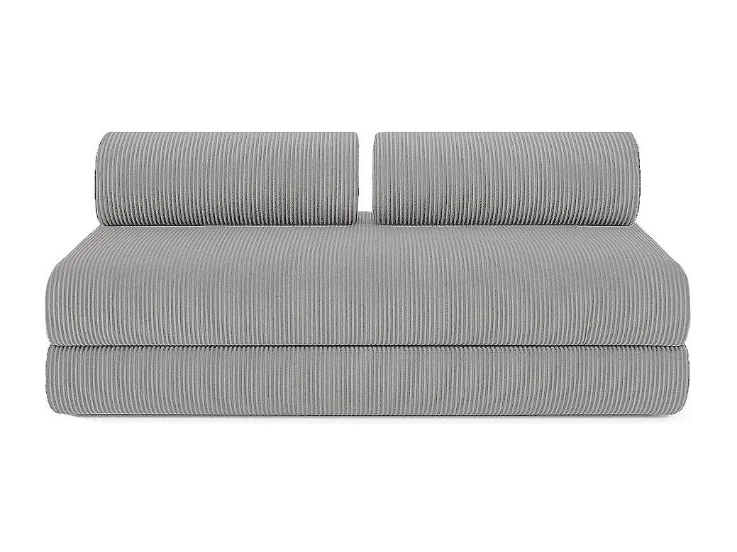 Canapé droit modulable et convertible 4 places - Velours côtelé - Gris clair