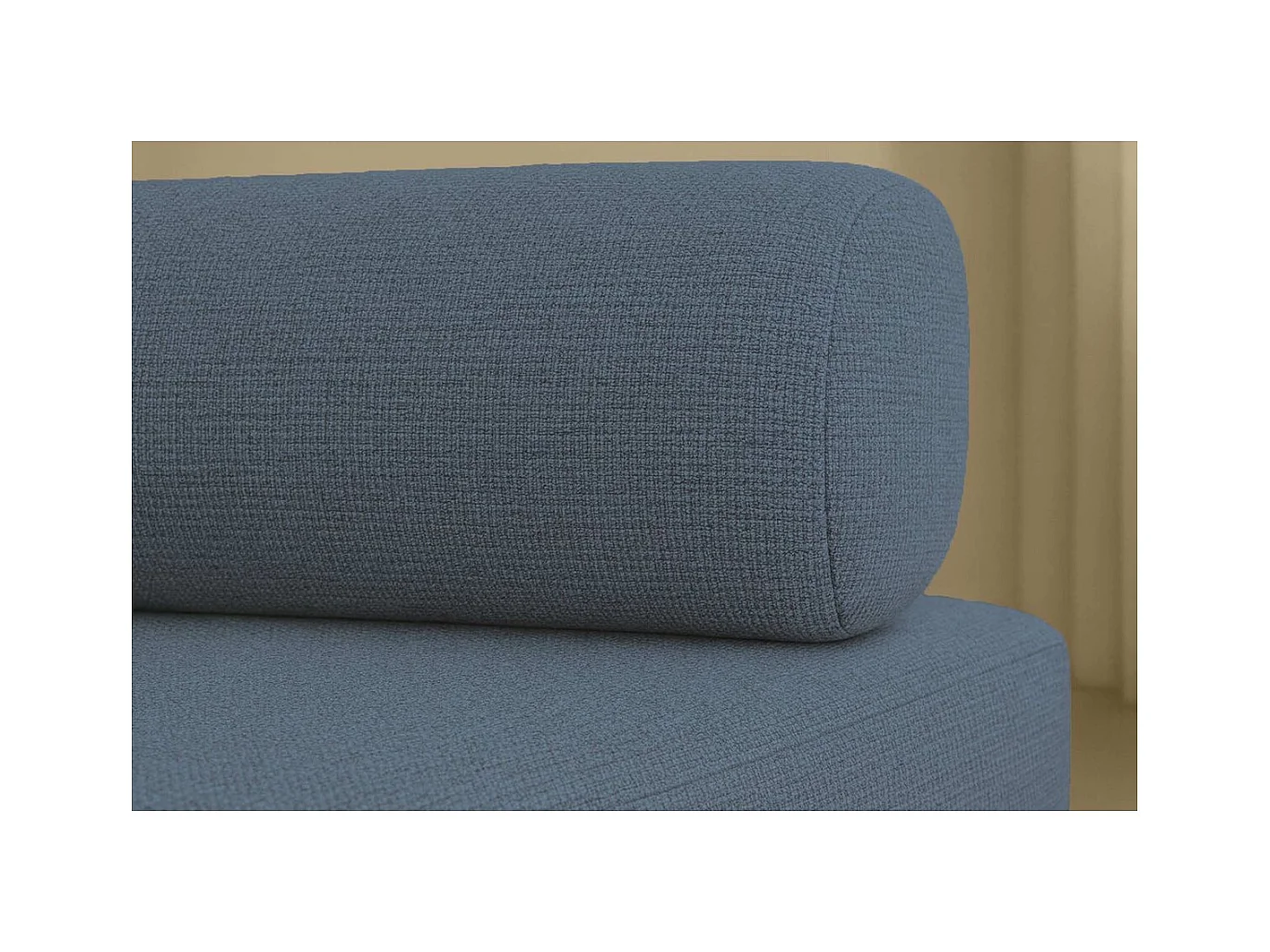 Canapé d'angle modulable et convertible 6 places - Tissu lisse - Bleu