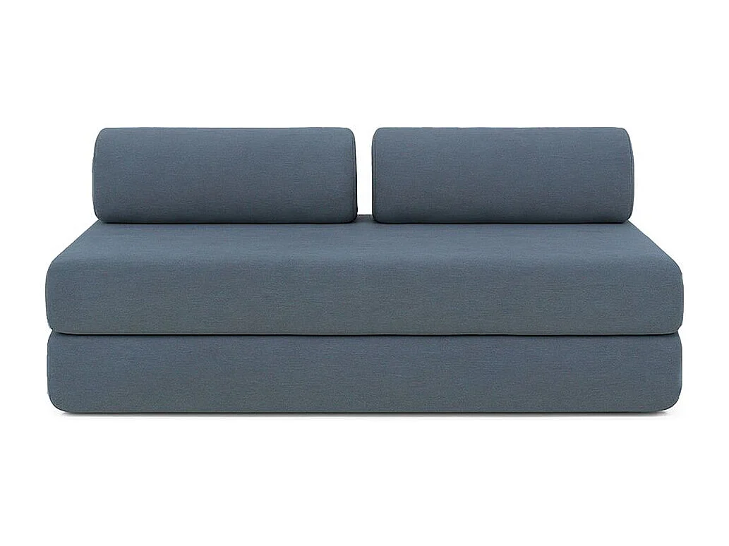 Canapé d'angle modulable et convertible 6 places - Tissu lisse - Bleu