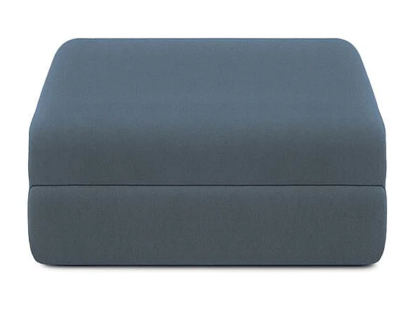 Canapé d'angle modulable et convertible 6 places - Tissu lisse - Bleu